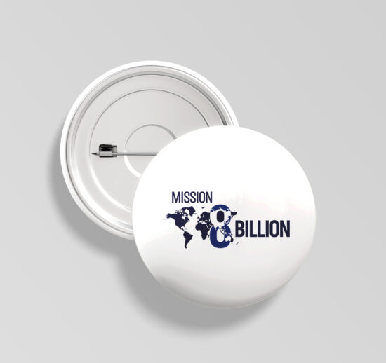 Mission 8 Billion Souls Badge - White